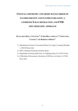 Crystal-Chemistry and Short-Range Order Of