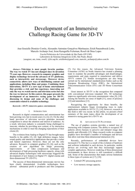 Development of an Immersive Challenge Racing Game for 3D-TV