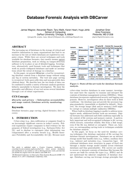 Database Forensic Analysis with Dbcarver