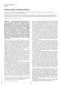 Self-Assembly of Helical Ribbons