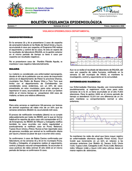 Boletín Vigilancia Epidemiológica