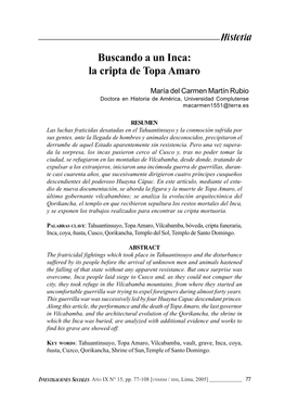 Buscando a Un Inca: La Cripta De Topa Amaro