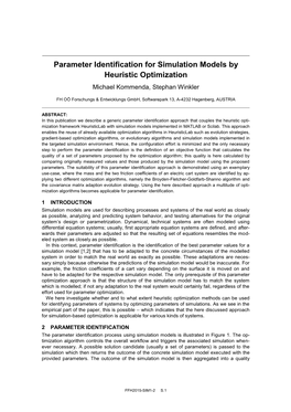 Parameter Identification for Simulation Models by Heuristic Optimization Michael Kommenda, Stephan Winkler