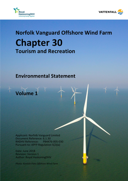 Norfolk Vanguard Offshore Wind Farm Chapter 30 Tourism and Recreation