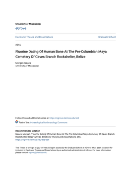 Fluorine Dating of Human Bone at the Pre-Columbian Maya Cemetery of Caves Branch Rockshelter, Belize