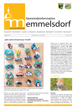 Mitteilungsblatt KW 25 (19.06.2020)