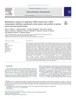 Metabolomic Analyses of Vigabatrin (VGB)-Treated Mice GABA