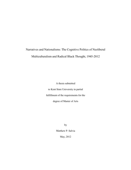 The Cognitive Politics of Neoliberal Multiculturalism and Radical Black