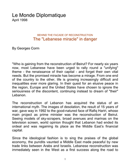 Le Monde Diplomatique April 1998