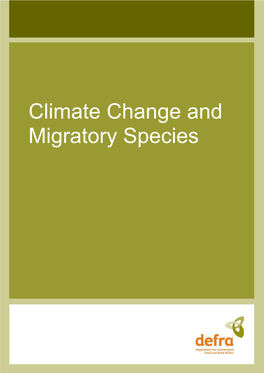 Climate Change and Migratory Species