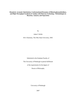 Homolytic Aromatic Substitution, Conformational Dynamics Of