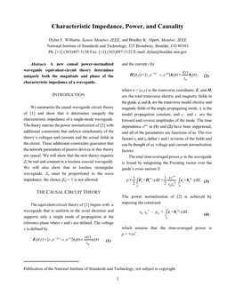 Characteristic Impedance, Power, and Causality