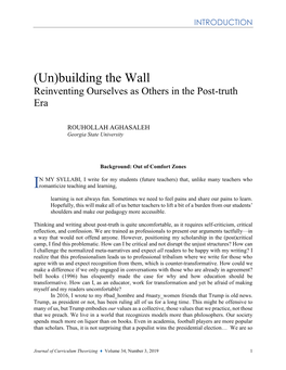 (Un)Building the Wall Reinventing Ourselves As Others in the Post-Truth Era