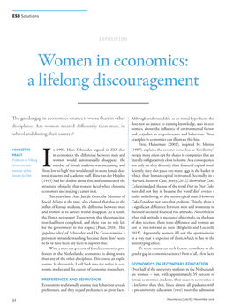 Women in Economics: a Lifelong Discouragement