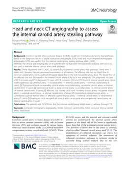 Head and Neck CT Angiography to Assess the Internal Carotid Artery