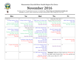 November 2016 Flu Shots Are Free