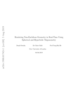 Arxiv:1908.01742V1 [Cs.GR] 5 Aug 2019 Contents