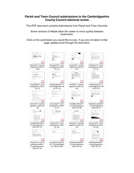 Parish and Town Council Submissions to the Cambridgeshire County Council Electoral Review