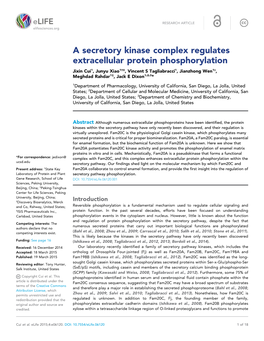 A Secretory Kinase Complex Regulates Extracellular Protein Phosphorylation