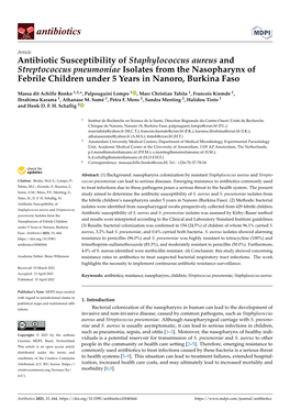 Antibiotic Susceptibility of Staphylococcus Aureus