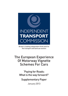 The European Experience of Motorway Vignette Schemes for Cars