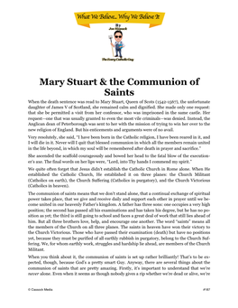 187 Mary Stuart & the Communion of Saints