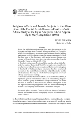 Religious Affects and Female Subjects in the Altar- Pieces Of