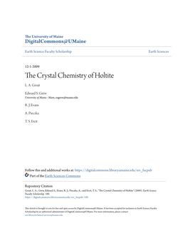 The Crystal Chemistry of Holtite