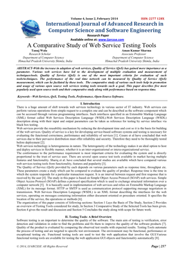 A Comparative Study of Web Service Testing Tools