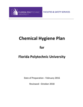 Chemical Hygiene Plan