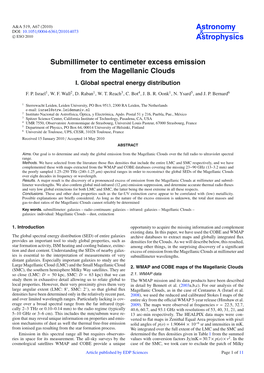 Submillimeter to Centimeter Excess Emission from the Magellanic Clouds I