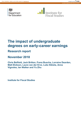 The Impact of Undergraduate Degrees on Early-Career Earnings Research Report November 2018