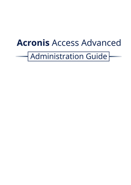 Acronis Access 7.4 Administration Guide