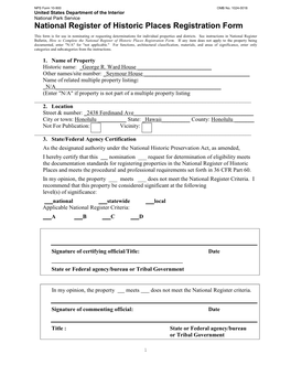 National Register of Historic Places Registration Form