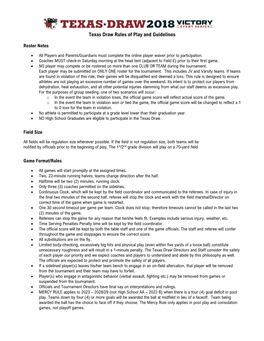 Texas Draw Rules of Play and Guidelines