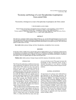 Taxonomy and Biology of a New Oecophoridae (Lepidoptera) from Central Chile