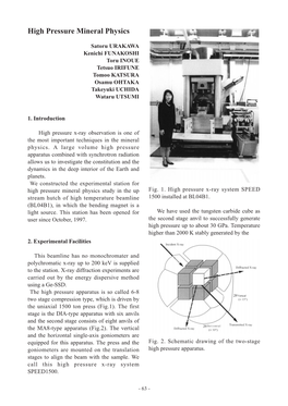 High Pressure Mineral Physics