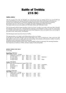 Battle of Trebbia 218 BC