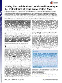 Shifting Diets and the Rise of Male-Biased Inequality on the Central Plains of China During Eastern Zhou