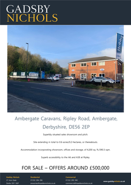 Ambergate Caravans, Ripley Road, Ambergate, Derbyshire, DE56 2EP