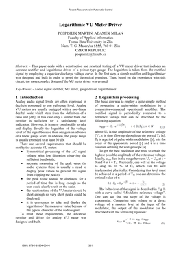 Logarithmic VU Meter Driver