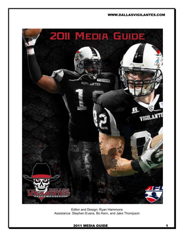 2011 Dallas Vigilantes Media Guide