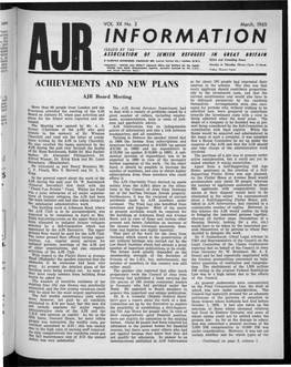 Information Issued by the Association of Jewish Refugees in Great Britain