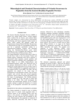 Mineralogical and Chemical Characterization of Vivianite