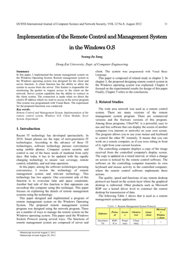 Implementation of the Remote Control and Management System in The