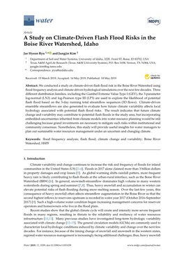 A Study on Climate-Driven Flash Flood Risks in the Boise River Watershed, Idaho