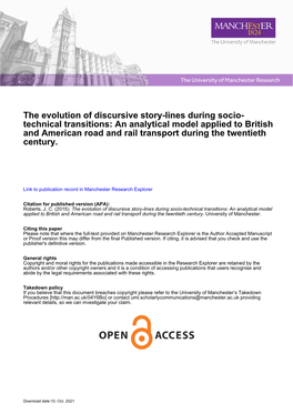 The Evolution of Discursive Story-Lines During Socio-Technical Transitions