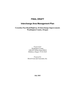 FINAL DRAFT Interchange Area Management Plan