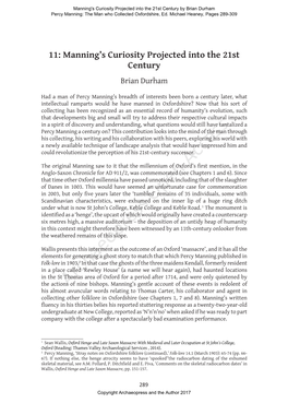 Manning's Curiosity Projected Into the 21St Century by Brian Durham Percy Manning: the Man Who Collected Oxfordshire, Ed