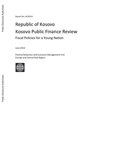 Republic of Kosovo Kosovo Public Finance Review
